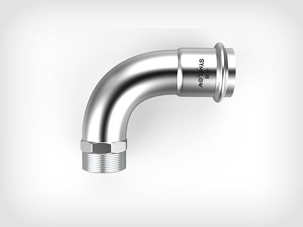 不銹鋼卡壓式外牙彎頭