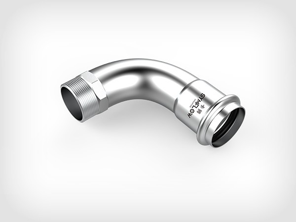 不銹鋼卡壓式外牙彎頭